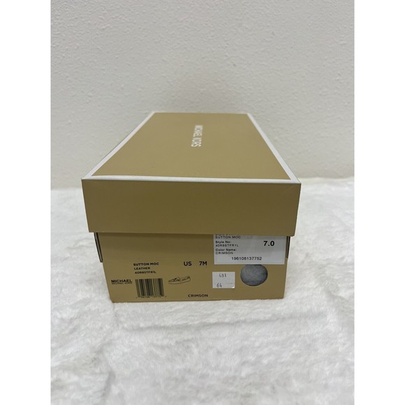 MICHAEL KORS SUTTON MOCCASIN CRIMSON WOMEN'S LEATHER FLAT SHOES SIZE 7 M - Picture 6 of 6